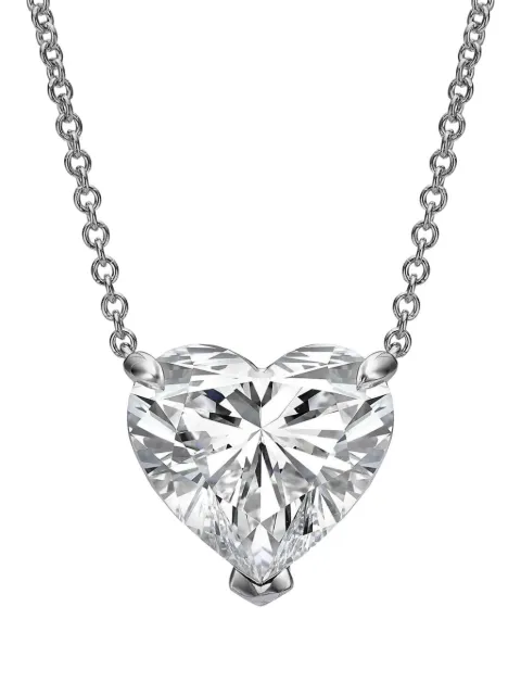 Tilla Solitaire diamond heart-pendant necklace Silver NK16