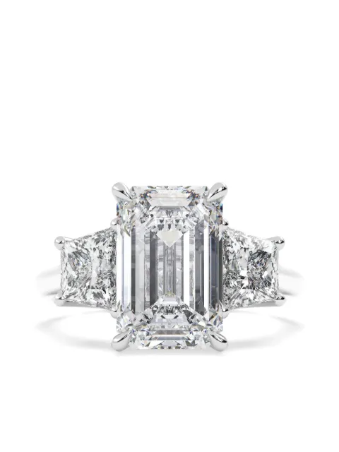 Tilla 14K white diamond Three Stone ring Silver RG80
