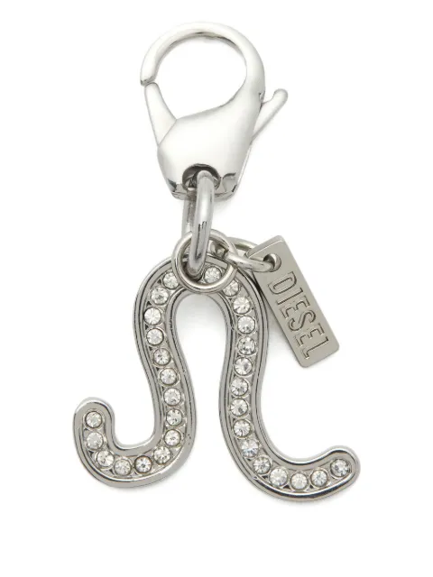 Diesel metal leo charm with rhinestones Silver X10790P9132