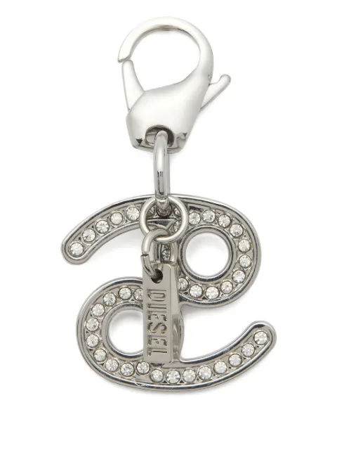 Diesel metal cancer charm with rhinestones Silver X10789P9132