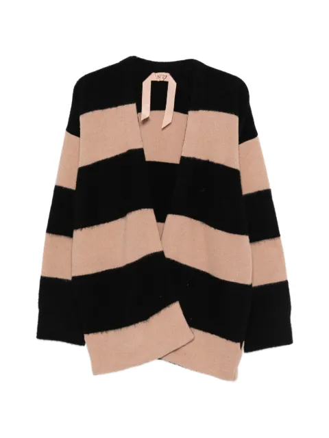 Nº21 striped cardigan Neutrals A0087077