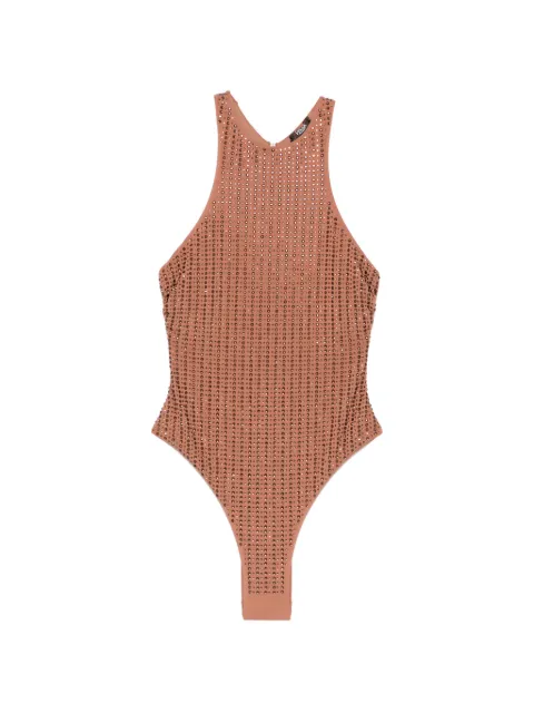 VENUJA crystal-embellished swimsuit Brown OP005A