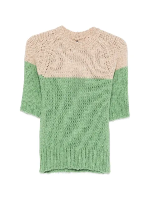 Nº21 colour-block sweater Green A0127112
