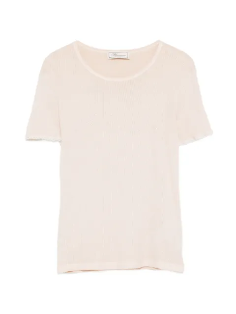 Blumarine ribbed short-sleeve T-shirt Pink 4T062A
