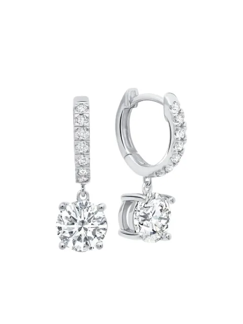 Tilla 14K white gold lab-grown diamond dangling earrings Silver DEA1008