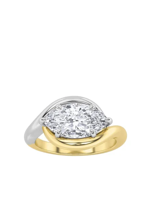Tilla 14K gold diamond twisted ring Gold KJ01379RMQ2