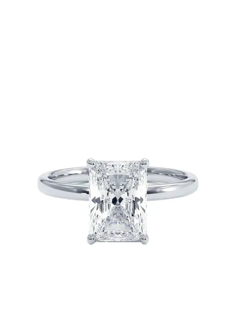 Tilla 14K white gold radiant diamond solitaire ring Silver RG06