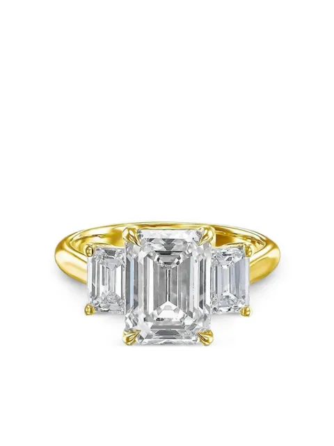 Tilla 14K yellow gold diamond Three Stone ring Gold RG10