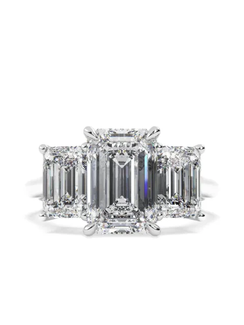 Tilla 14K white gold emerald lab-grown diamond ring Silver RG82