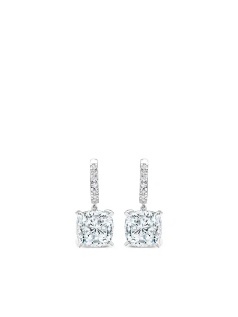 Tilla 14K white gold diamond dangling earrings Silver DEA1009