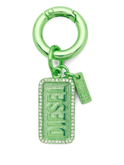 Diesel metal keyring with Diesel logo and rhinestones Green X10808P9132