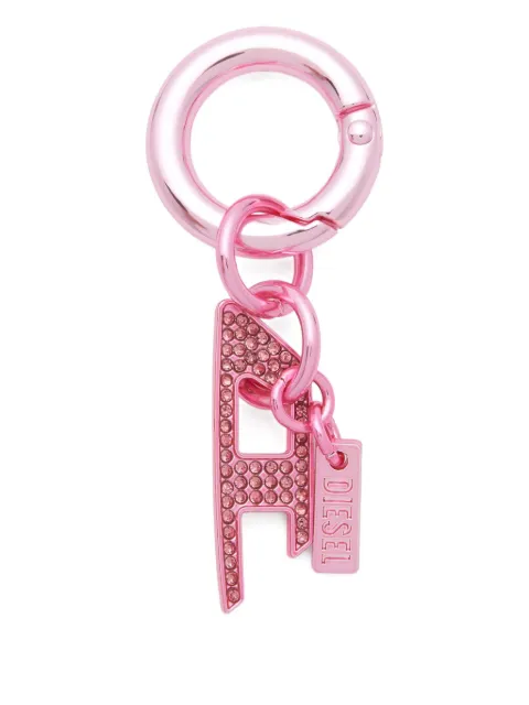 Diesel rhinestone charm-D keyring Pink X10807P9132