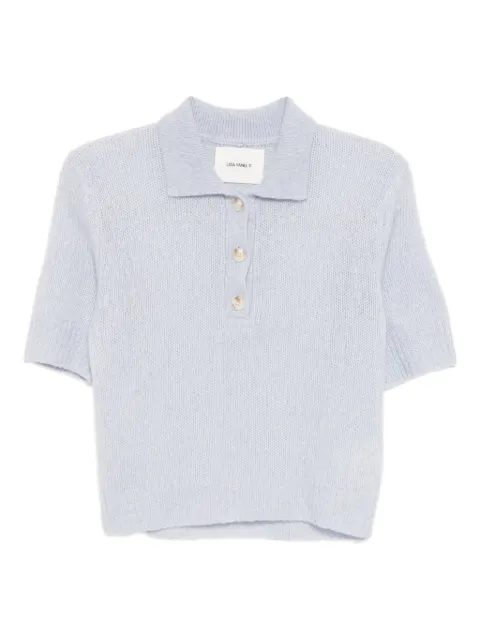 Lisa Yang Masy short-sleeve polo top Blue 2025104AW250A