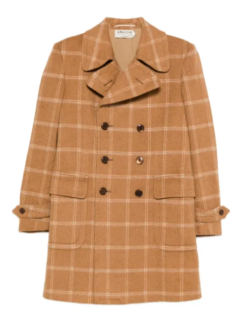 A.N.G.E.L.O. Vintage Cult 1970s checked double-breasted coat Brown AN390EP