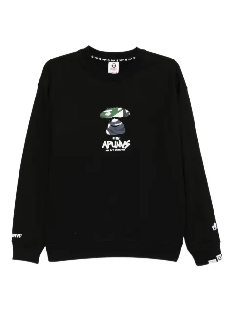 AAPE BY *A BATHING APE® Camo logo crew sweater Black AAPSWMD311XXPA