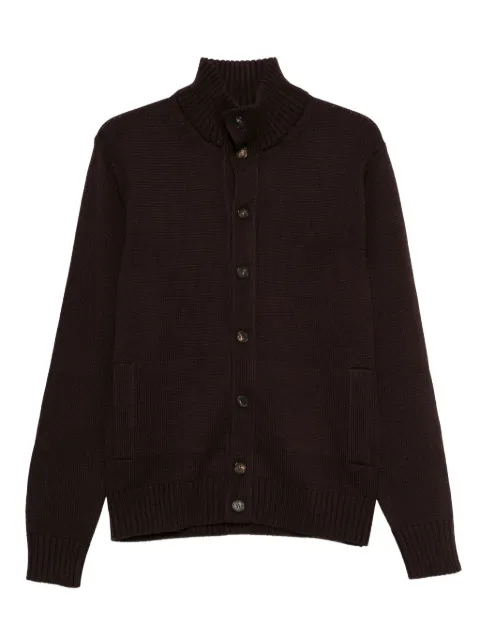 Zanone button-down high-neck cardigan Brown 810130ZR229