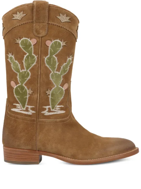 Sartore cactus-embroidered boots Brown SR4709