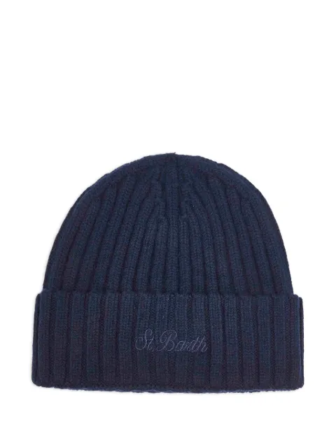 MC2 Saint Barth ribbed logo-embroidered beanies hat Blue WENG02700063I