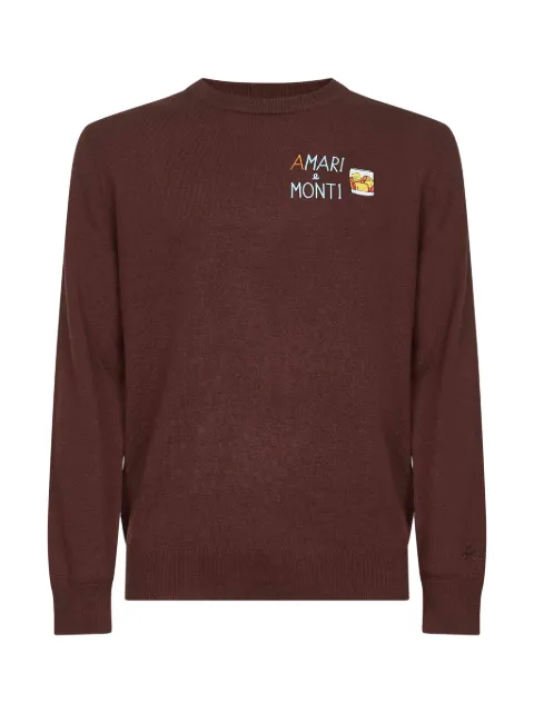 MC2 Saint Barth logo-embroidered crew-neck sweater Brown HER0024
