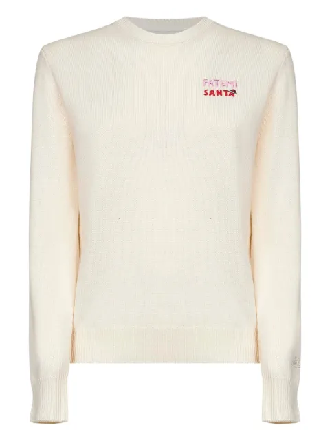 MC2 Saint Barth logo-embroidered long-sleeve sweater Neutrals QUE0032