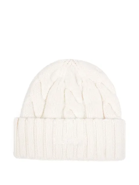 MC2 Saint Barth cable-knit ribbed beanie hat White CANN00200040I