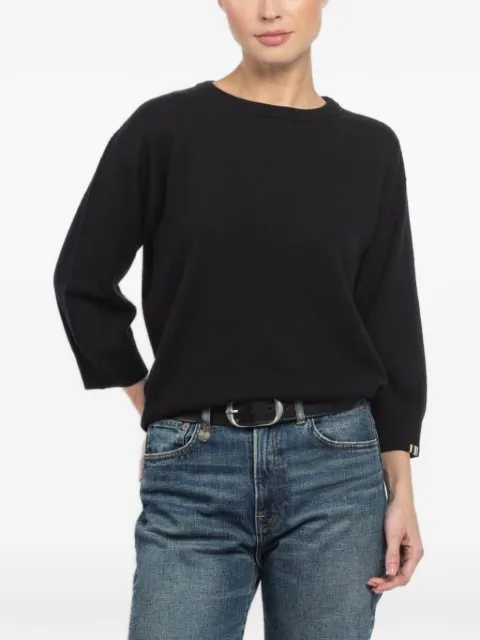 extreme cashmere N°398 Jewel short-sleeve crew-neck sweater Black 398