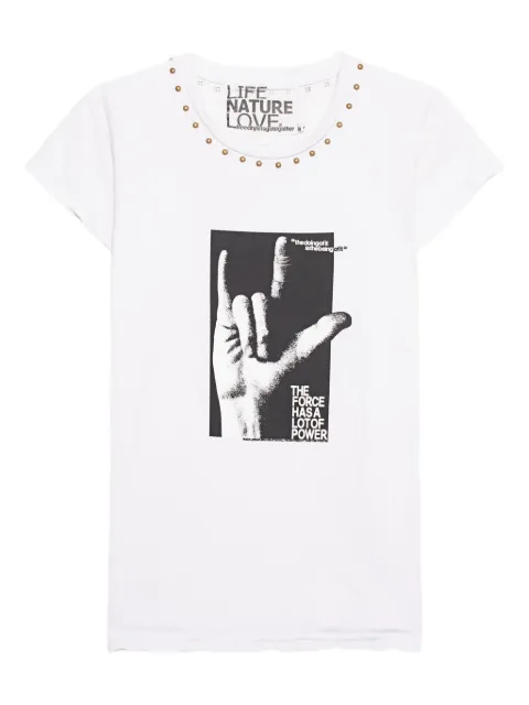 FreeCity stud-detail cotton T-shirt White ACTSST001