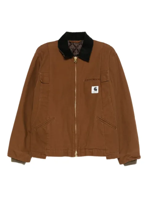 sacai x Carhartt zip-up contrast-collar jacket Brown 2500990S642