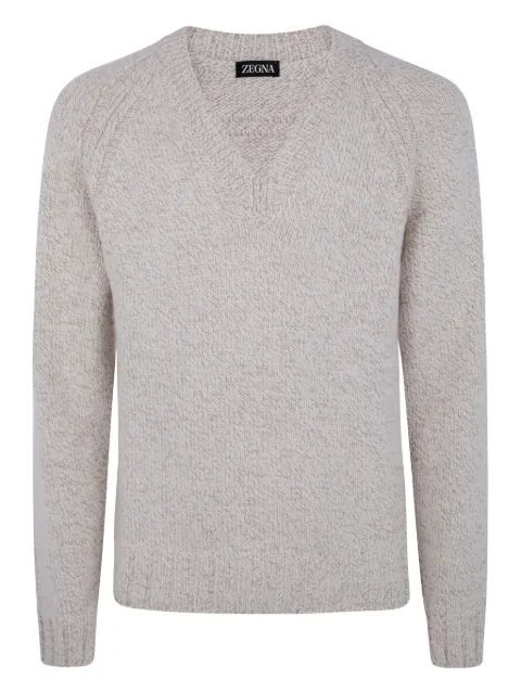 Zegna V-neck wool sweater Neutrals UGB30A2300