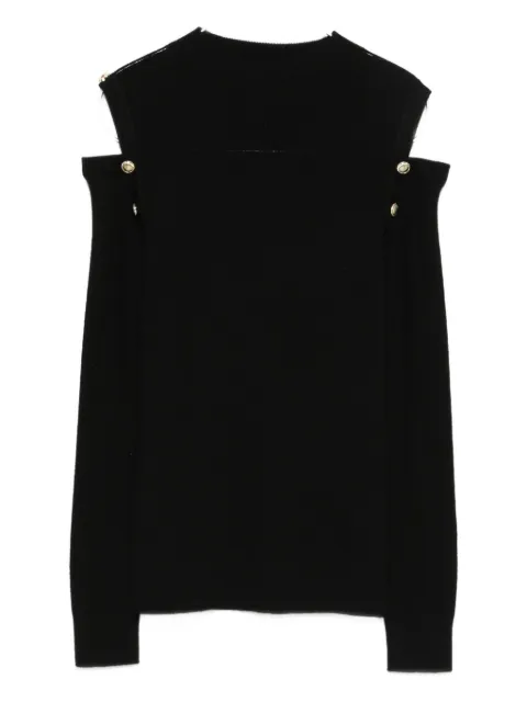D.Exterior off-shoulder blouse Black 61415