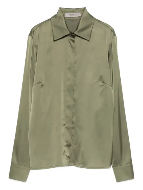 D.Exterior satin shirt Green 61706