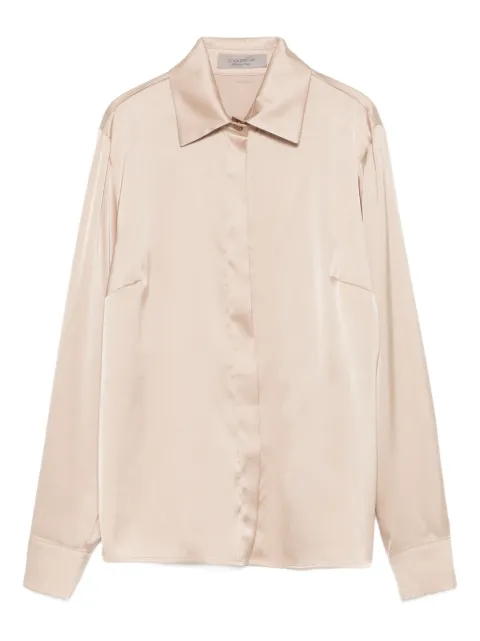 D.Exterior classic-collar satin shirt Neutrals 61706