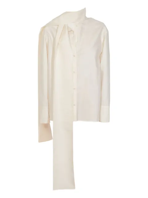 RXQUETTE Umbra scarf-detail cotton blouse White RXQF25UMBCOBL