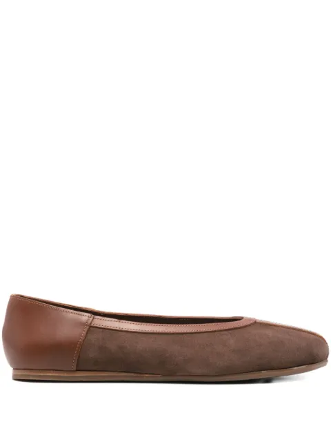 Ancient Greek Sandals Aeropi panelled ballet flats Brown AEROPICROSTABROWNCOTTO