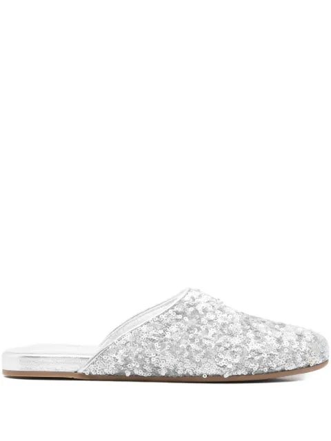 Ancient Greek Sandals The Slipper sequined mules Silver THESLIPPERSEQUINSSILVER