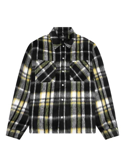 Represent textured plaid overshirt Black MLM10024101