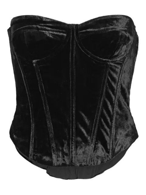 ROTATE BIRGER CHRISTENSEN velvet bustier top Black 115256100