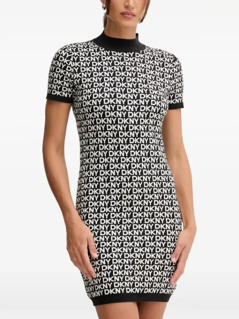 DKNY logo short sleeve mini dress Black DJ5R0911