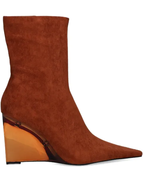 Jeffrey Campbell Beth-Anne wedge-heel point-toe boots Brown JC177214