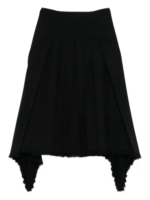 Jil Sander pleated frayed skirt Black J02MA0298J41557