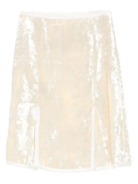 Jil Sander velvet-finish midi skirt Neutrals J02MA0342J65007