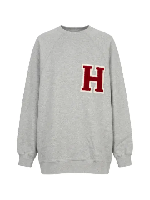 Halfboy logo-patch raglan-sleeve sweatshirt Grey HFW241WFCN022109