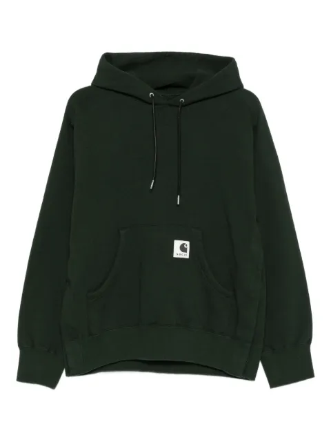 sacai x Carhartt WIP pocketed hoodie Green 2500993S