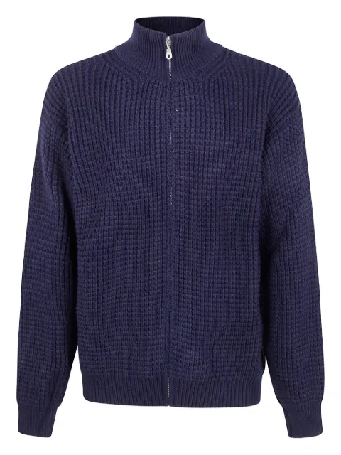 Family First zip-up mock-neck cardigan Blue SWF2509