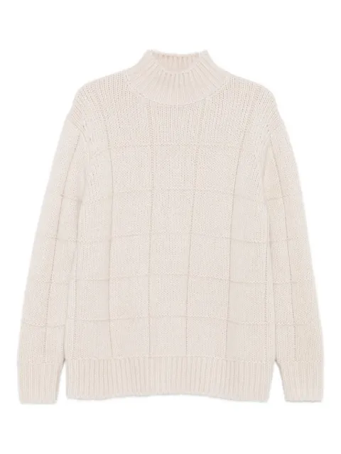 Iris Von Arnim grid-knit sweater Neutrals 25404801221145