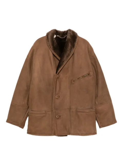 A.N.G.E.L.O. Vintage Cult 1980s shearling-collar coat Brown AN480EKA