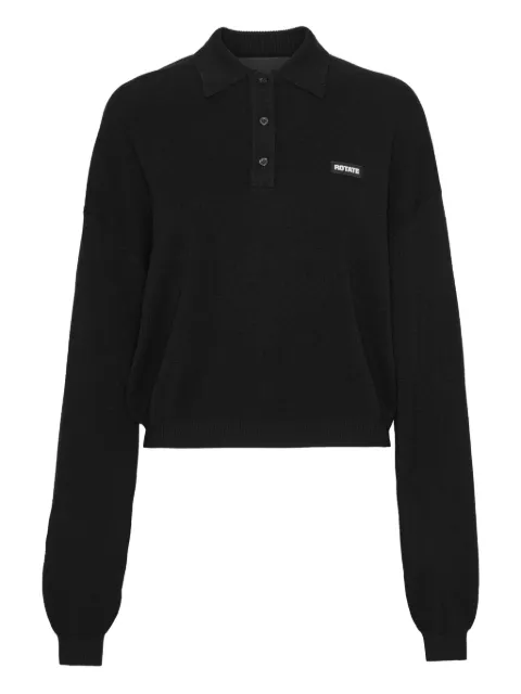ROTATE BIRGER CHRISTENSEN long-sleeve polo shirt Black 115137100