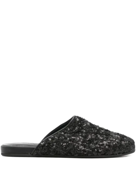 Ancient Greek Sandals The Slipper sequined mules Black THESLIPPERSEQUINSBLACK