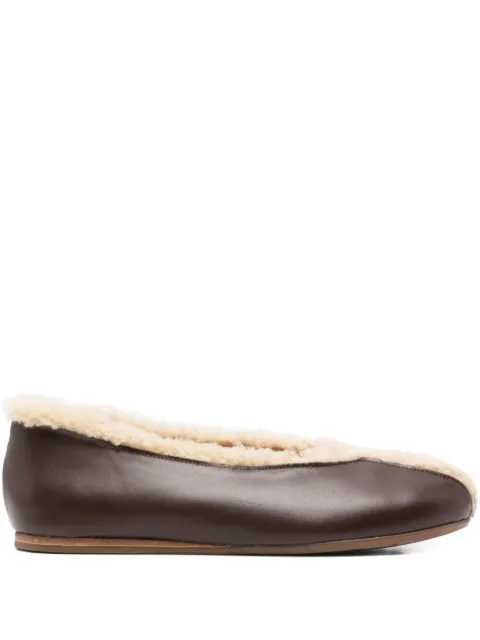 Ancient Greek Sandals Aeropi shearling-trim ballet flats Brown AEROPINAPPASHEEPSKINBROWN