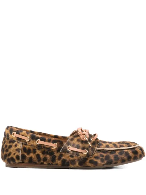 Ancient Greek Sandals Pliaria leopard-print boat shoes Brown PLIARIAPONYLYNX